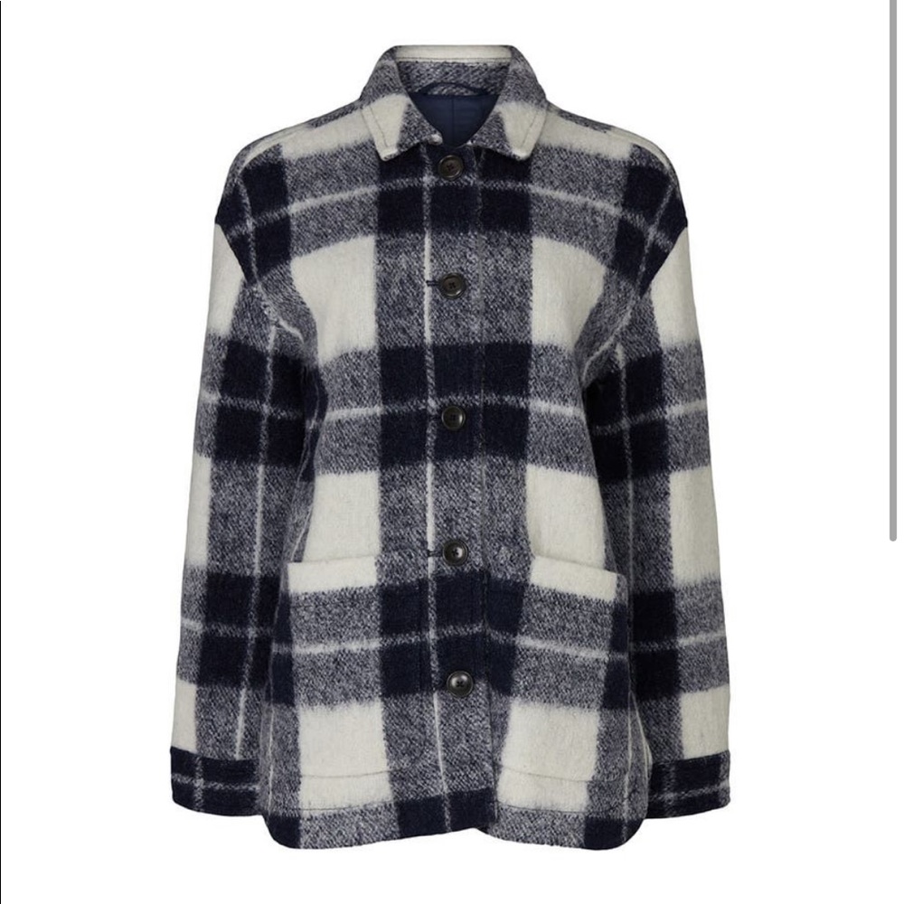 Madewell Navy and white Shacket!